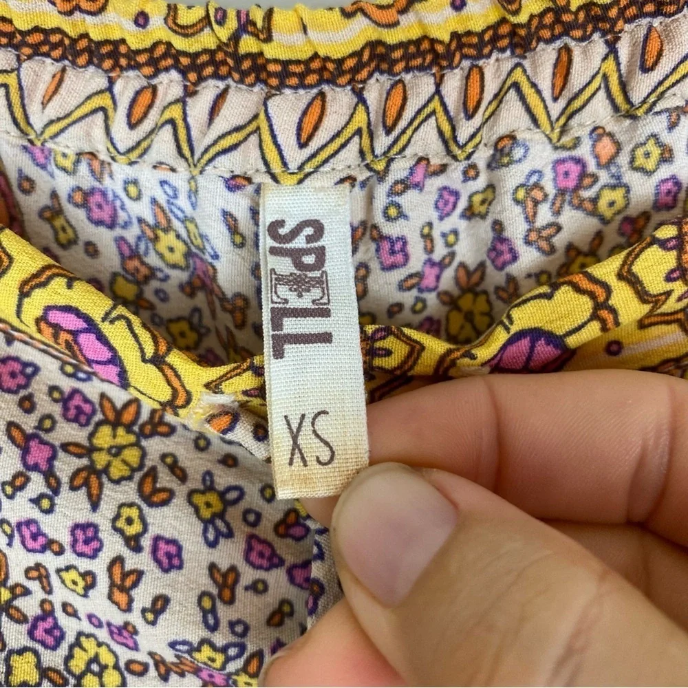 SPELL Boho Blossom Shorts Yellow Floral XS